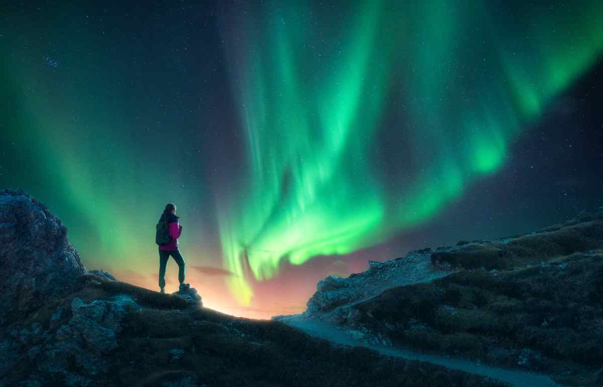 Auroras en el norte de Islandia